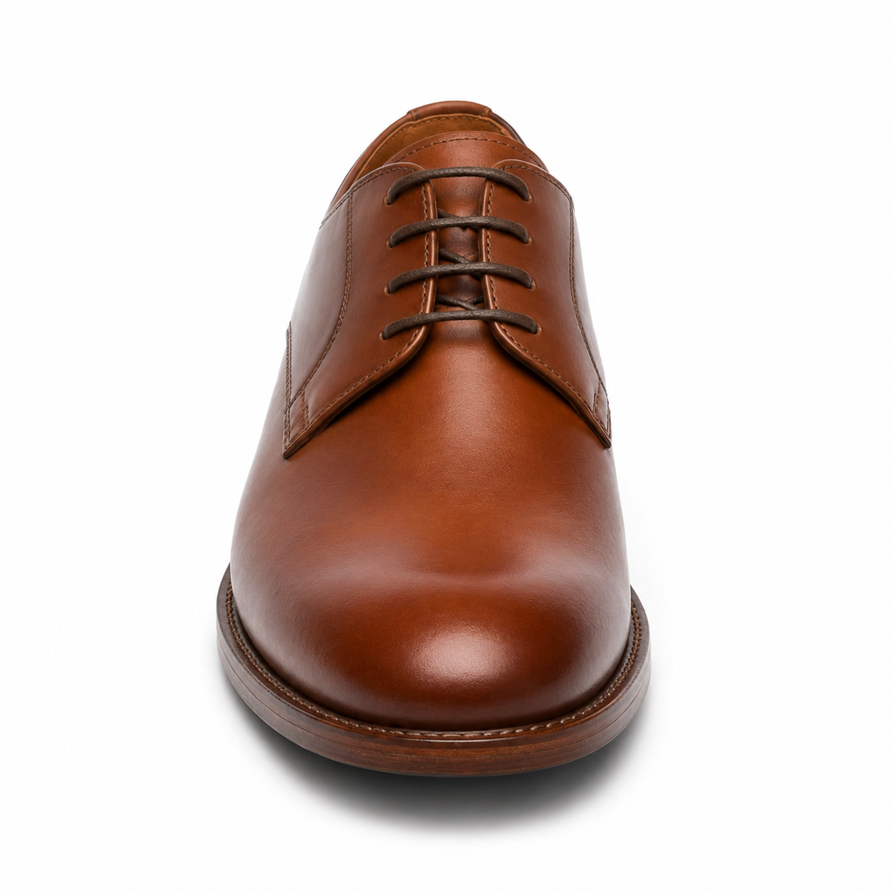 Chaussure Derby marron présentée dans sa boîte