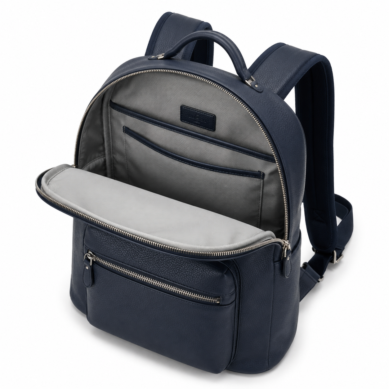 Vue intérieure du sac à dos en cuir