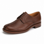Chaussure Derby en cuir grainé marron vue de côté