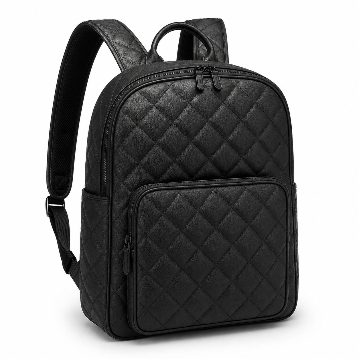 Détail du design matelassé du sac à dos