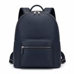 Sac à dos en cuir bleu marine avec poche avant