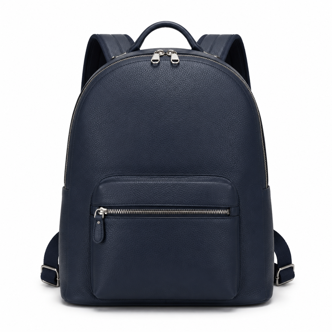 Sac à dos en cuir bleu marine avec poche avant