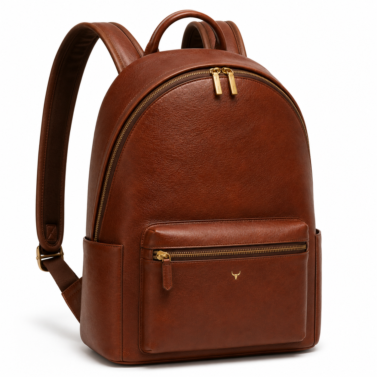 Vue de face du sac à dos en cuir bamlyno
