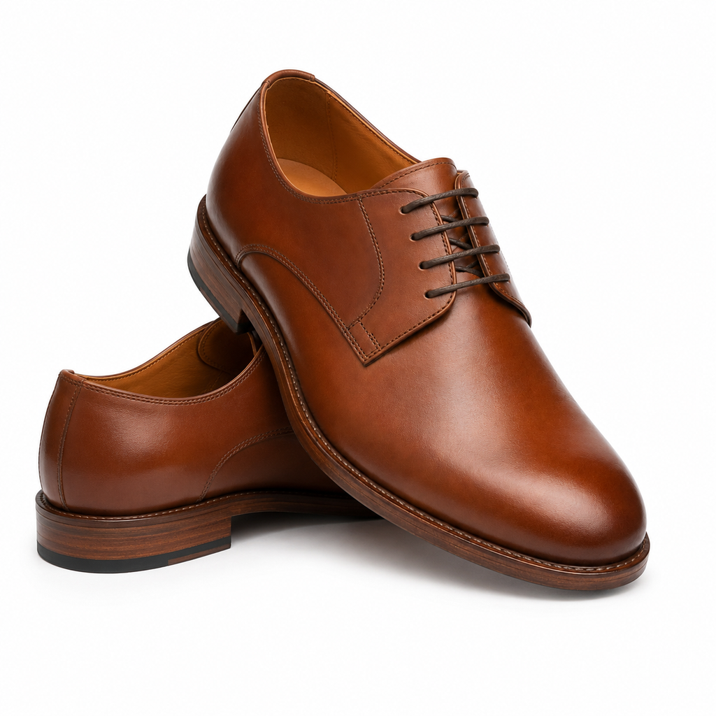 Chaussure Derby en cuir marron vue arrière