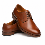 Chaussure Derby en cuir marron vue arrière