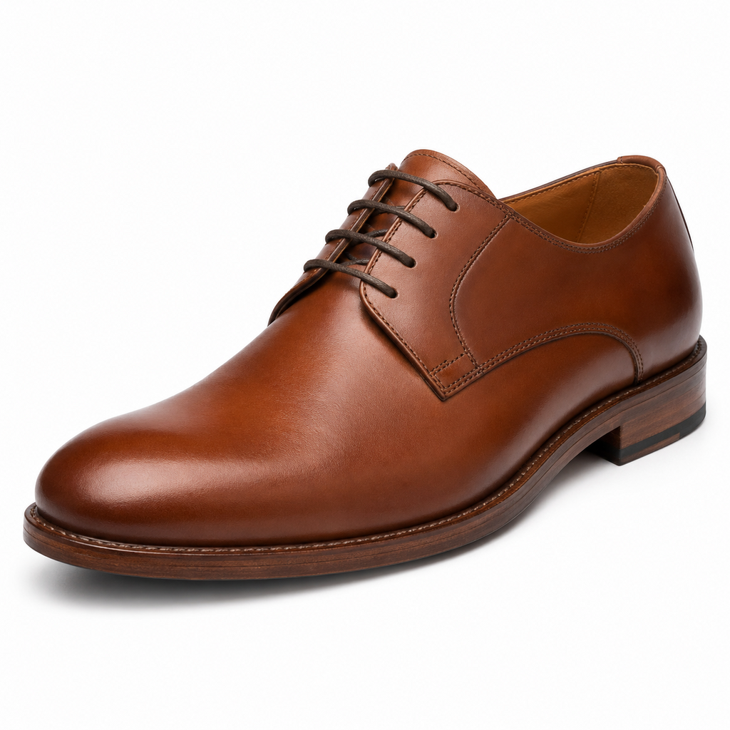 Chaussure Derby en cuir marron vue de côté
