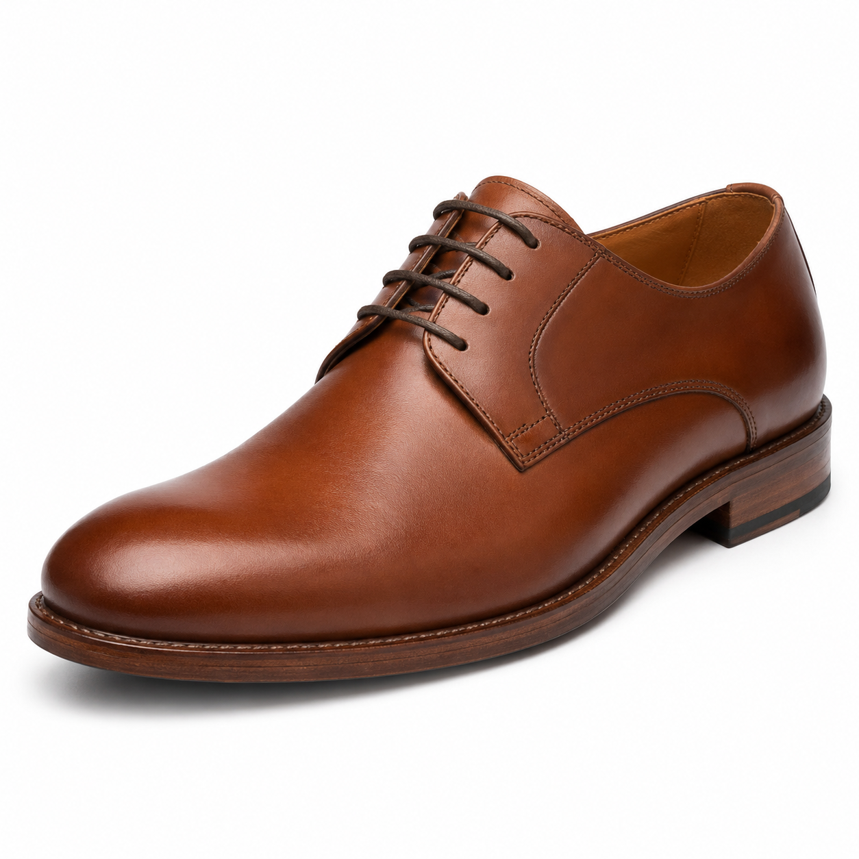 Chaussure Derby en cuir marron vue de côté