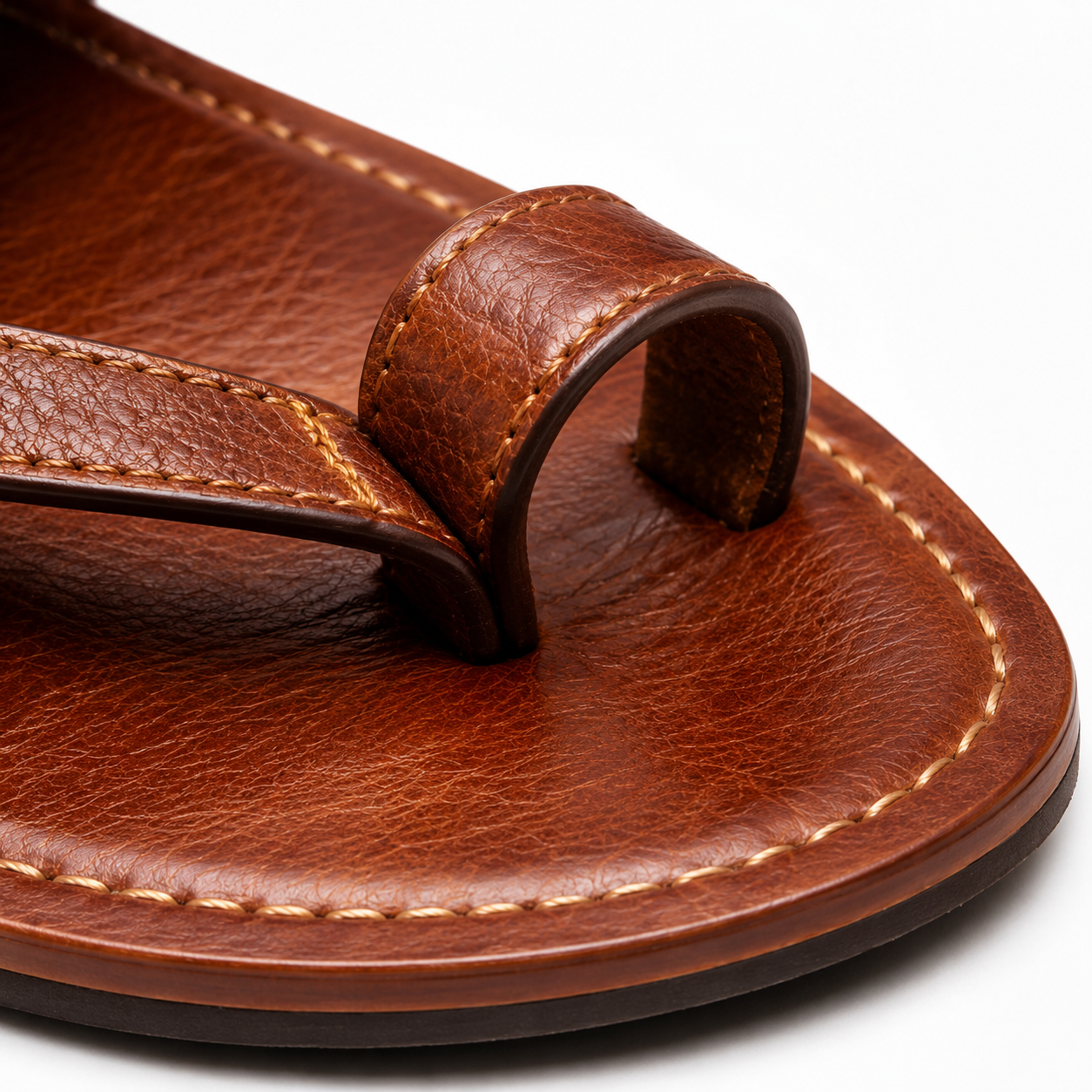 Sandales en cuir véritable, couleur marron