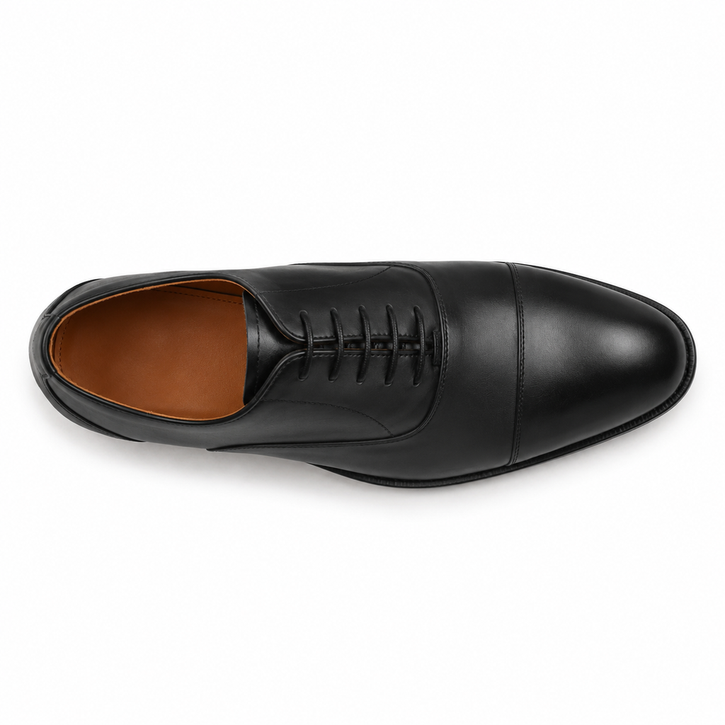 Chaussure Derby en cuir noir semelle