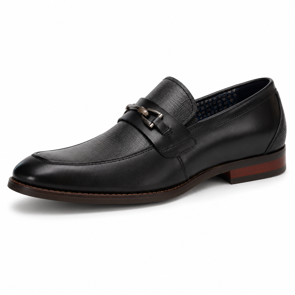 Mocassins homme noirs en cuir à enfiler style élégant Kaylor