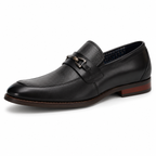 Mocassins homme noirs en cuir à enfiler style élégant Kaylor