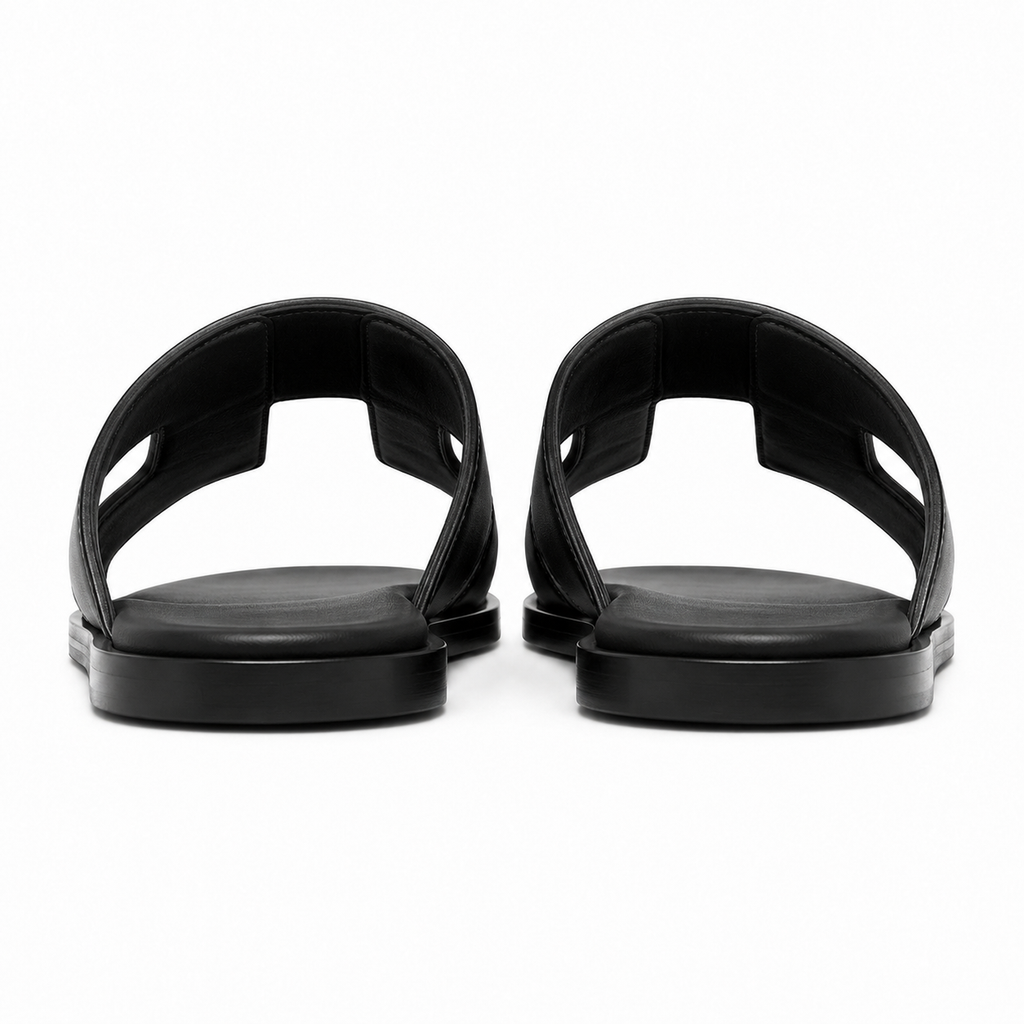 Sandales noires pour homme, style moderne.
