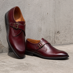 Chaussure Monk en cuir marron vue de face