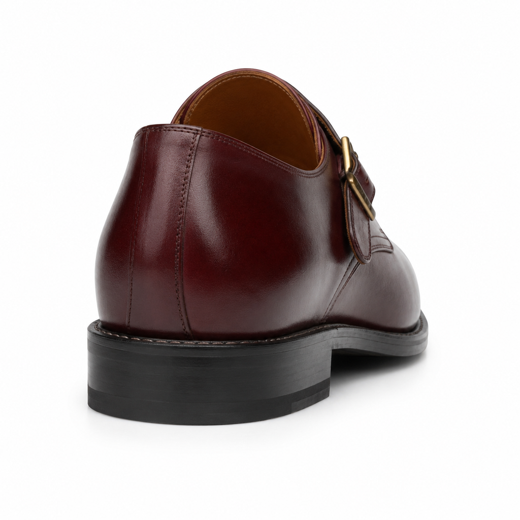Chaussure Monk en cuir marron vue arrière