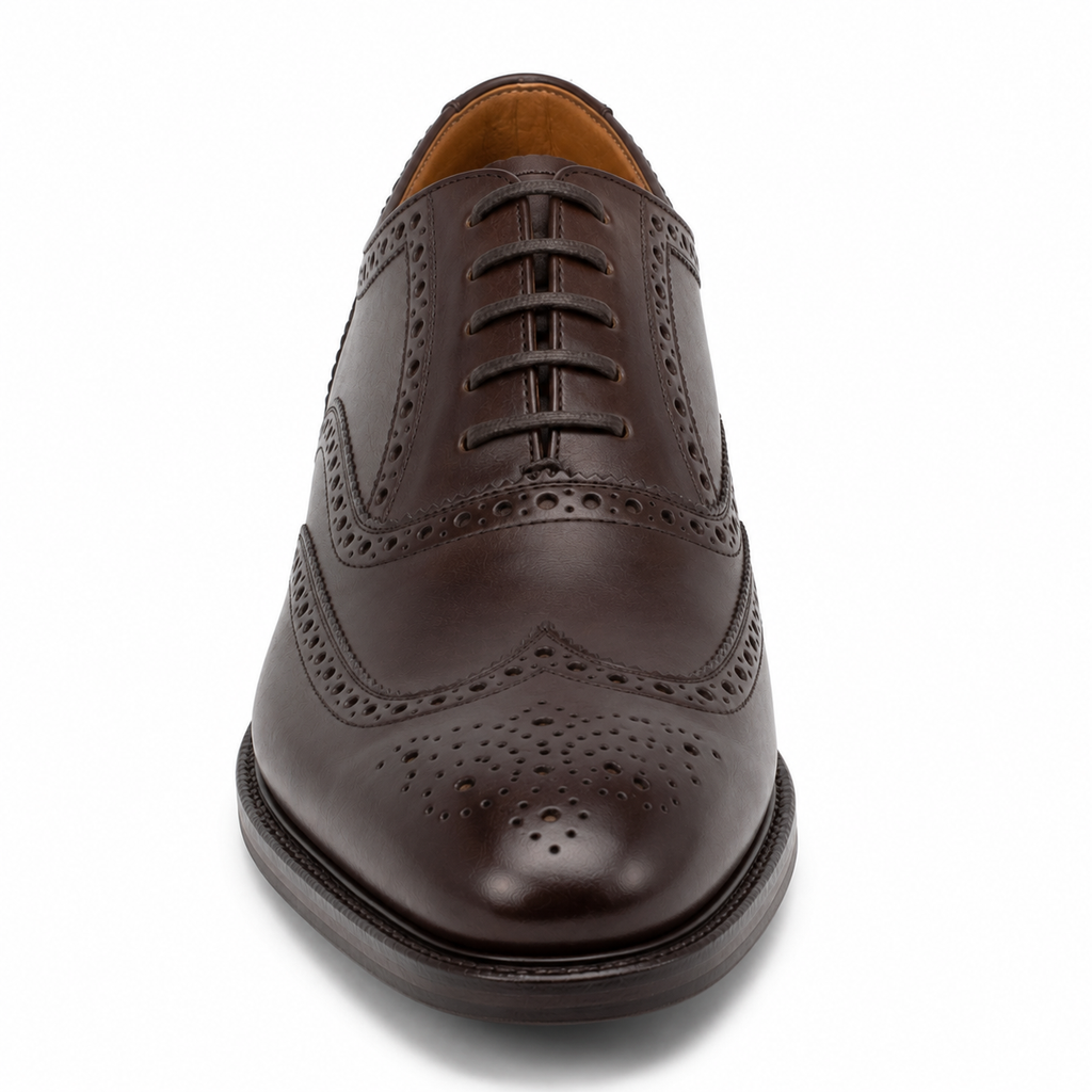 Chaussure richelieu en cuir marron vue arrière