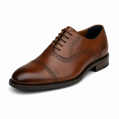 Chaussure Richelieu en cuir marron vue de côté