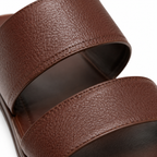 Détail du cuir véritable marron