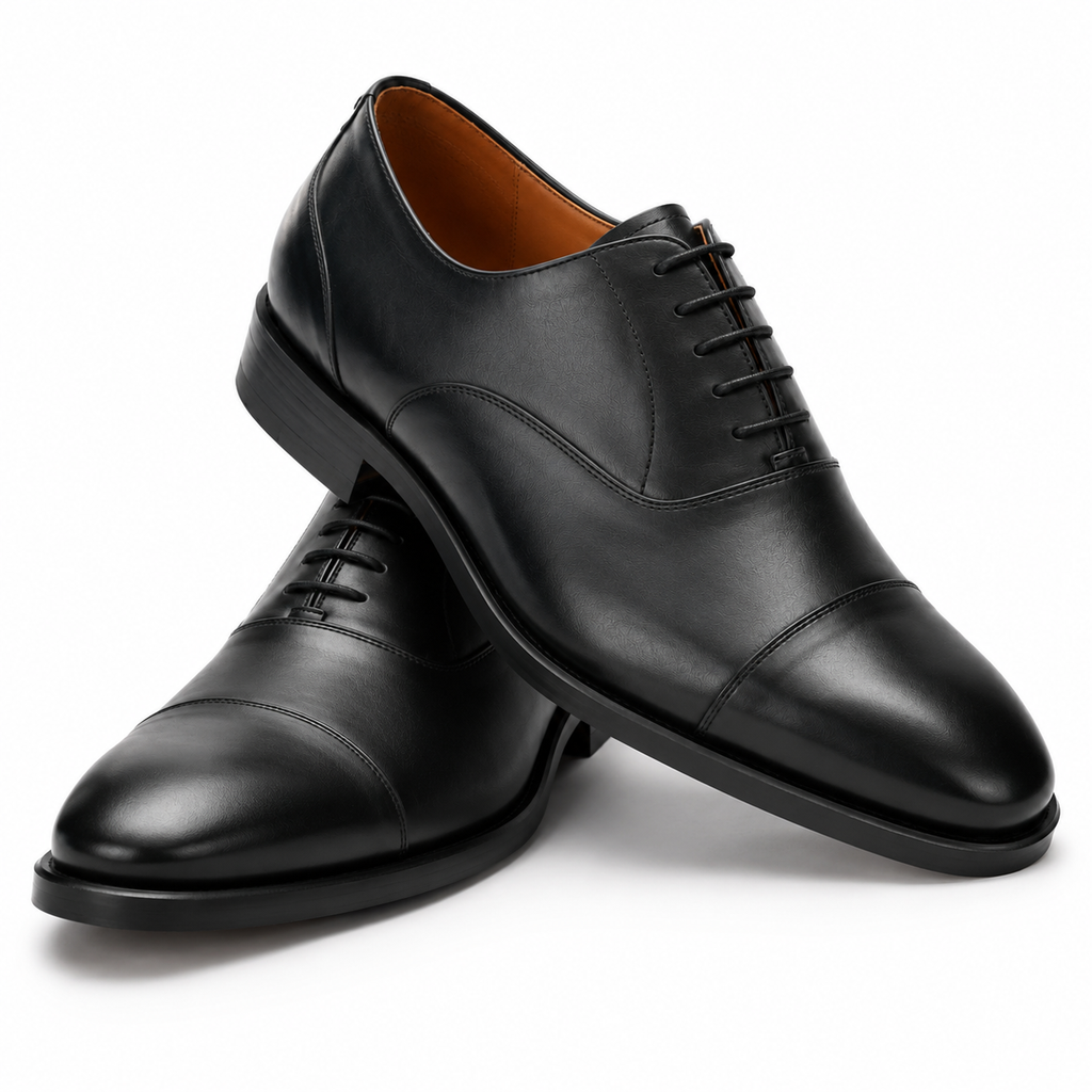 Chaussure Derby en cuir noir vue arrière