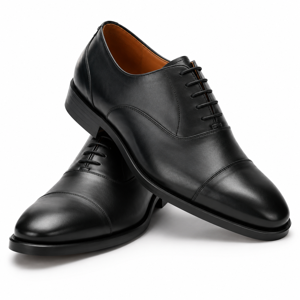 Chaussure Derby en cuir noir vue arrière