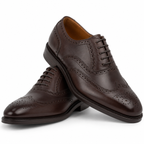Chaussure richelieu en cuir marron vue de dessus