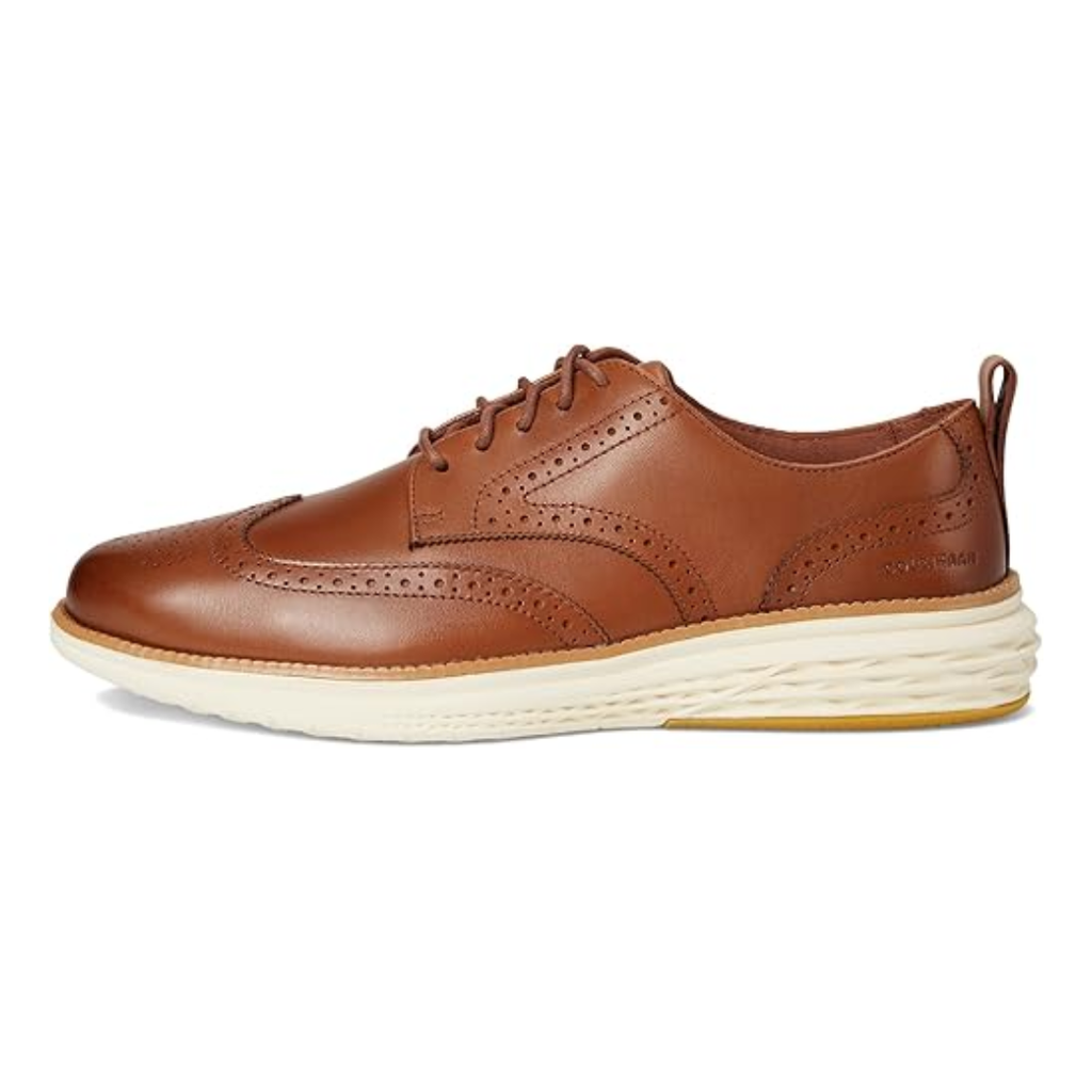 Chaussures Oxford wingtip homme brun et ivoire confort premium