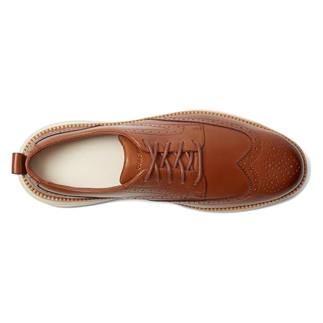 Chaussures Oxford wingtip homme brun et ivoire confort premium