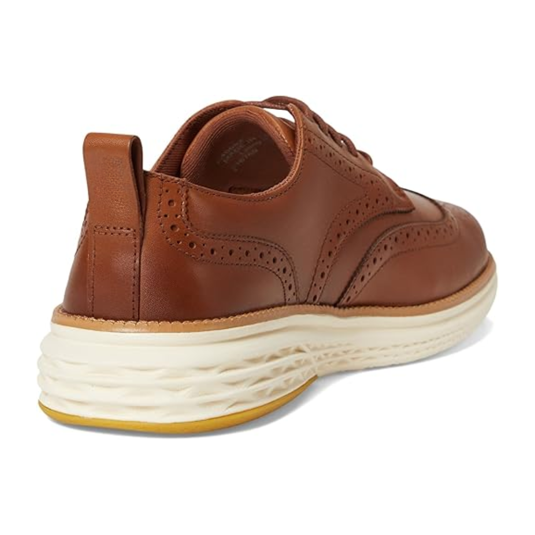 Chaussures Oxford wingtip homme brun et ivoire confort premium