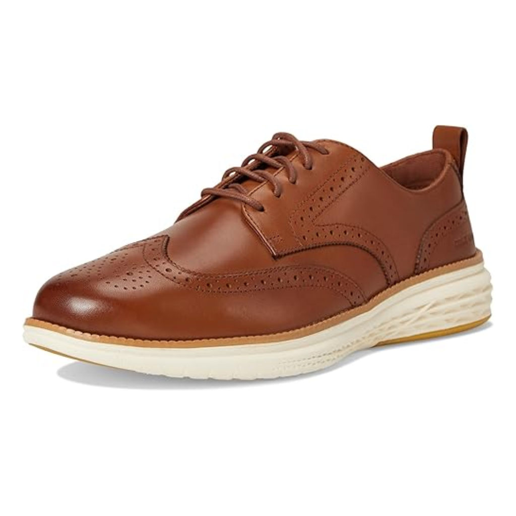 Chaussures Oxford wingtip homme brun et ivoire confort premium