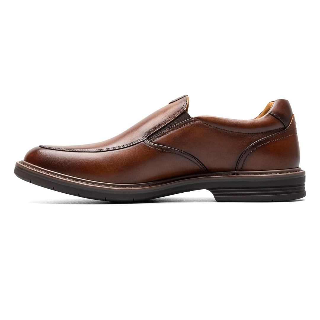 Mocassins homme cognac en cuir souple confort à enfiler élégant