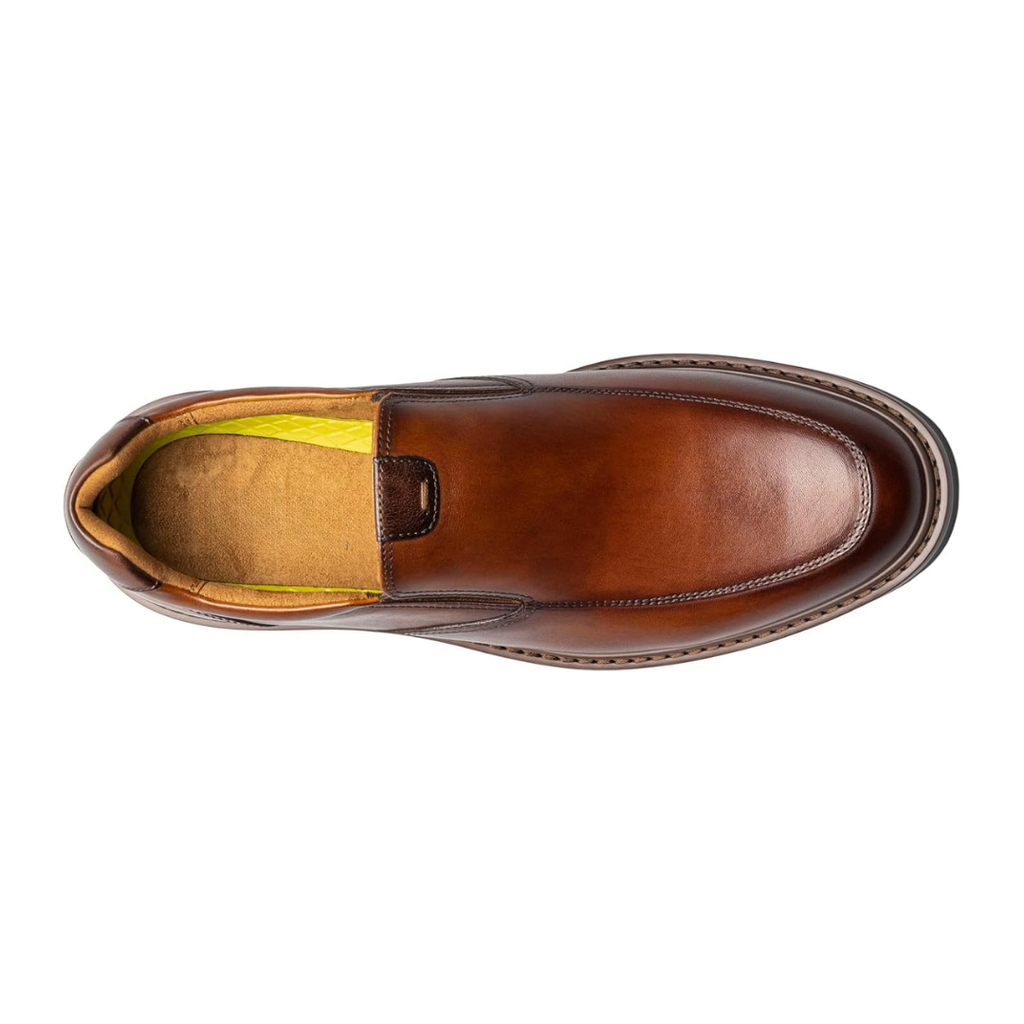 Mocassins homme cognac en cuir souple confort à enfiler élégant