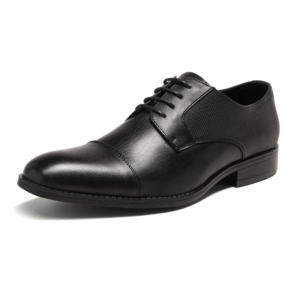 Chaussures Oxford homme noires élégantes à lacets en PU souple