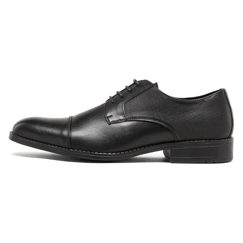 Chaussures Oxford homme noires élégantes à lacets en PU souple