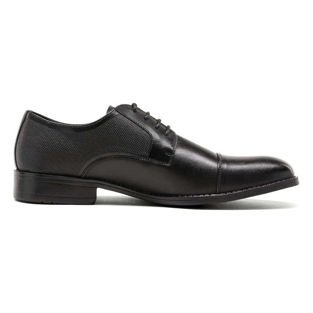 Chaussures Oxford homme noires élégantes à lacets en PU souple