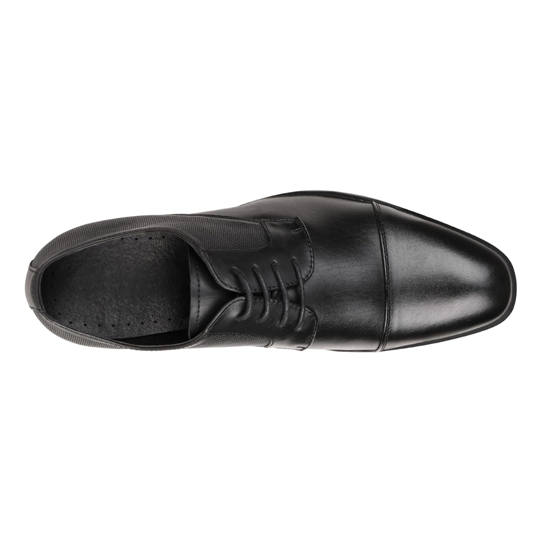 Chaussures Oxford homme noires élégantes à lacets en PU souple