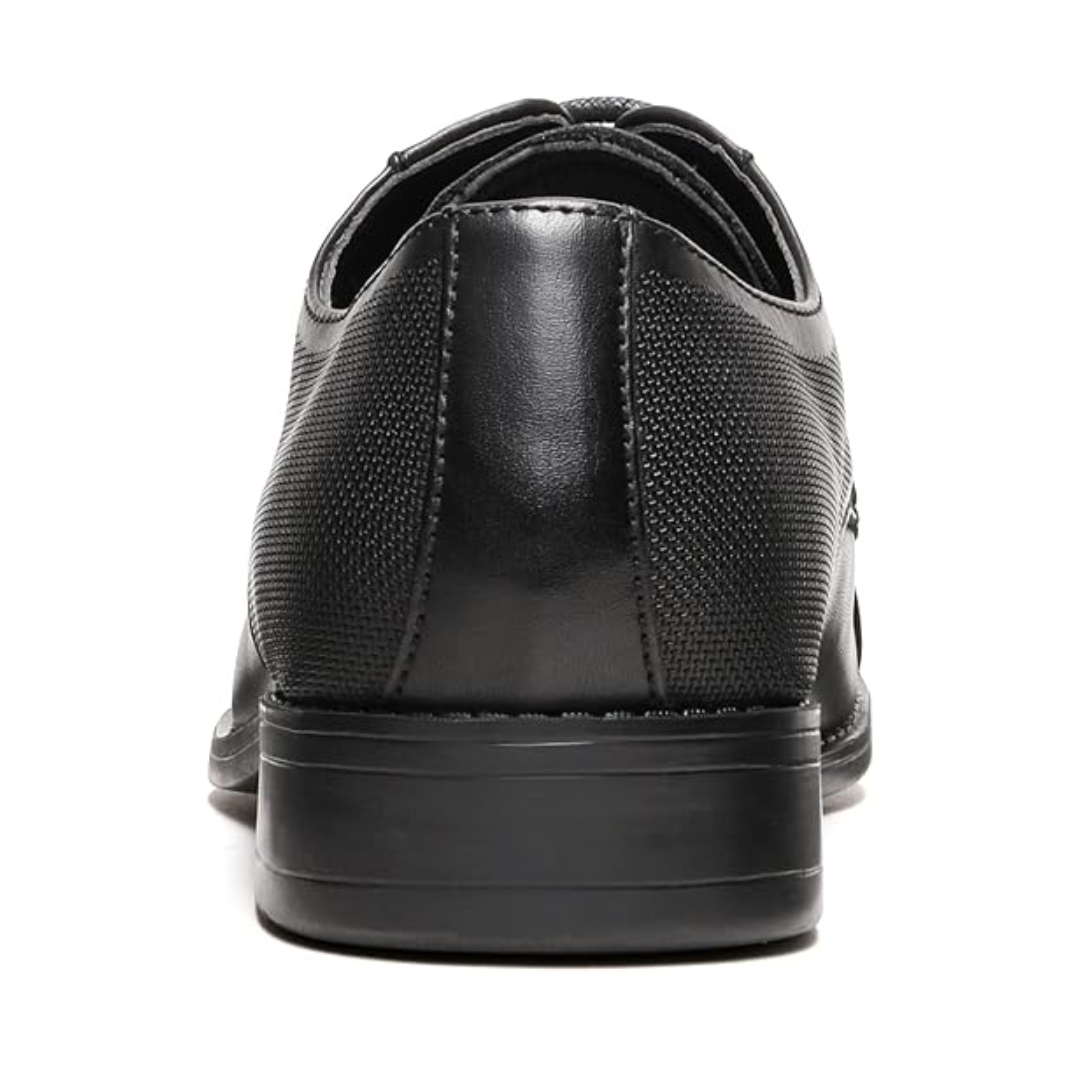 Chaussures Oxford homme noires élégantes à lacets en PU souple
