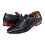 Mocassins homme noirs élégants à enfiler avec semelle confort