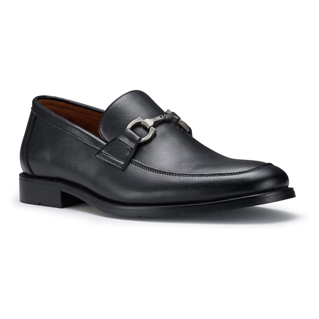 Mocassins homme élégants avec boucle mors en similicuir noir