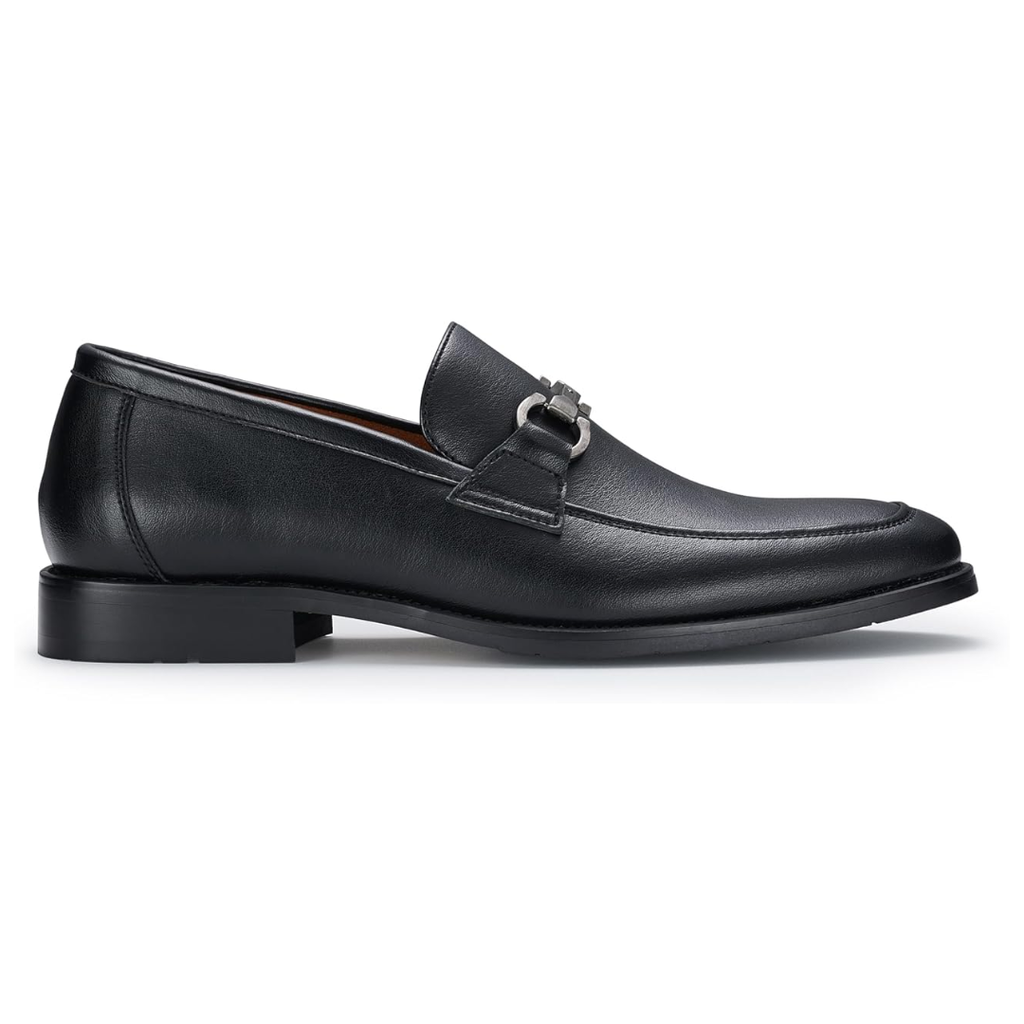 Mocassins homme élégants avec boucle mors en similicuir noir