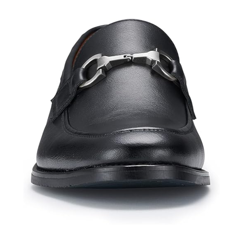 Mocassins homme élégants avec boucle mors en similicuir noir