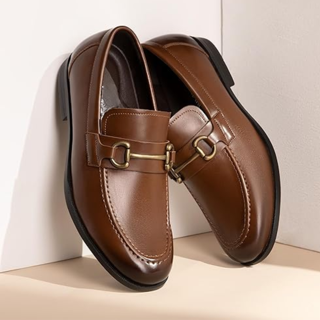 Mocassins homme marron foncé élégants à enfiler style formel
