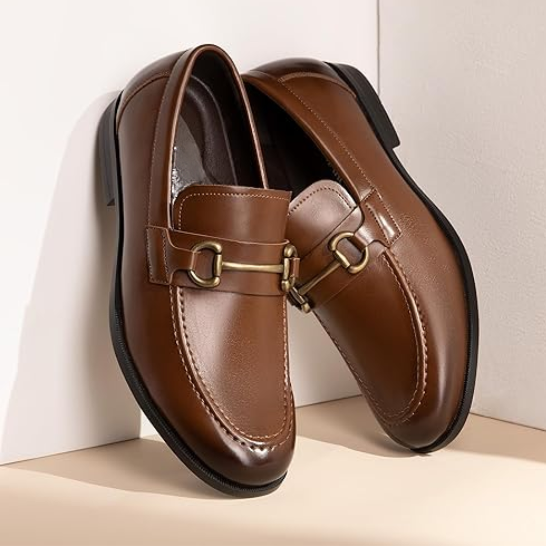 Mocassins homme marron foncé élégants à enfiler style formel