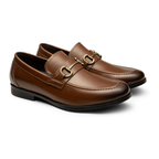 Mocassins homme marron foncé élégants à enfiler style formel