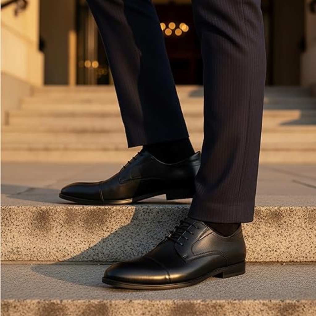 Chaussures Oxford homme noires confortables à enfiler élégantes